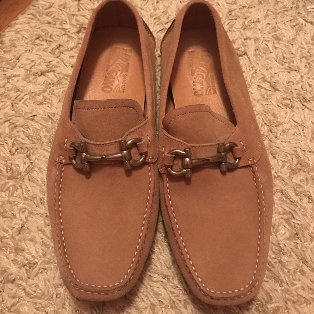 Men’s Suede Ferragamo Driving Shoes